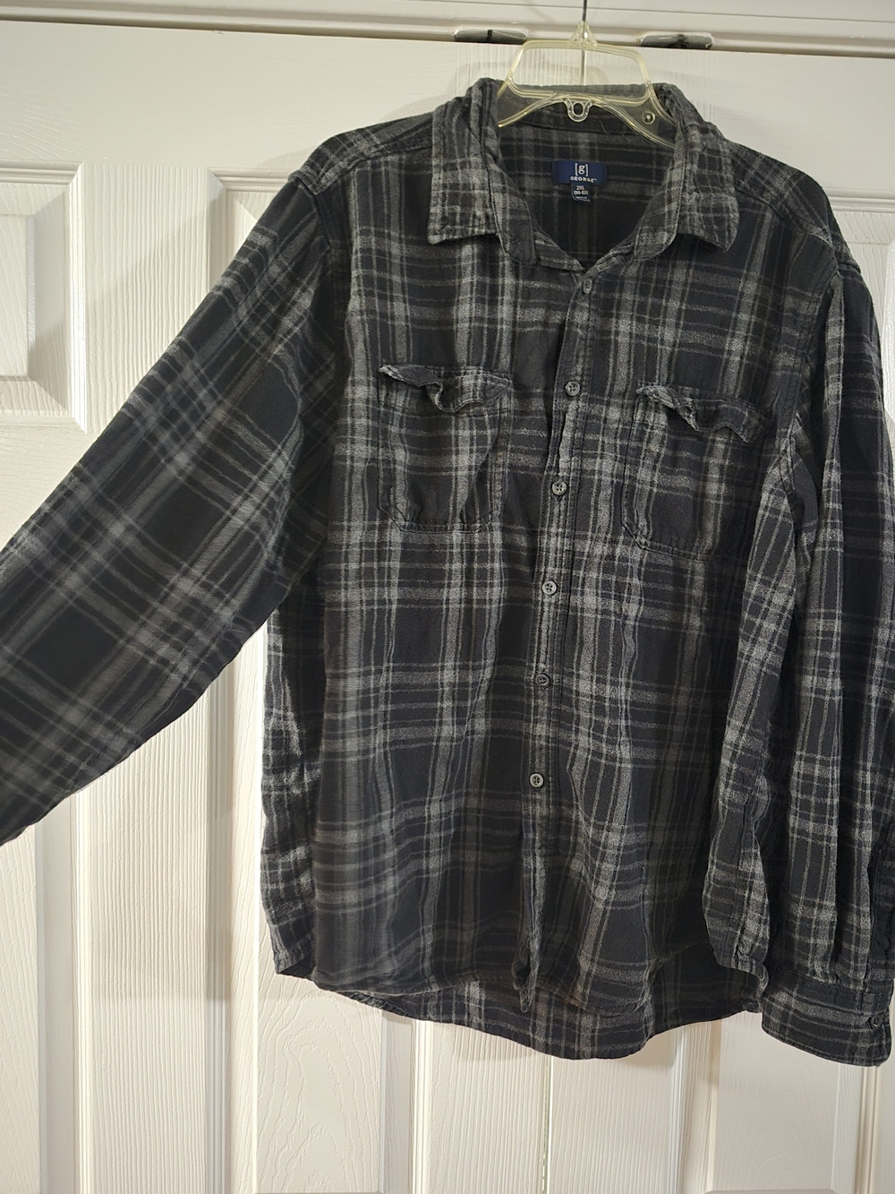 George Black & Gray Plaid Button-Down Shirt